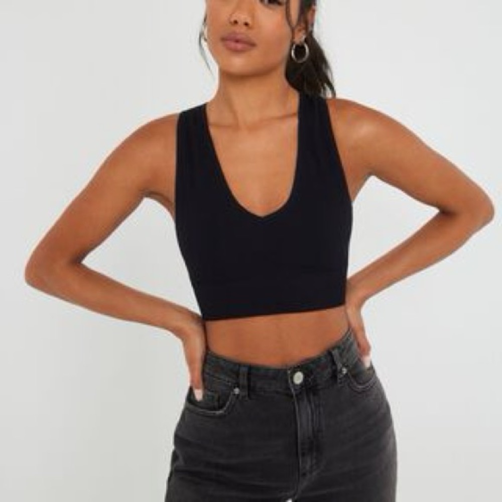 Garage plunge crop top